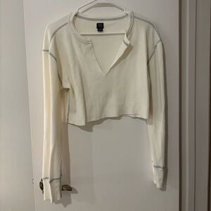 UO Crop waffle long sleeve